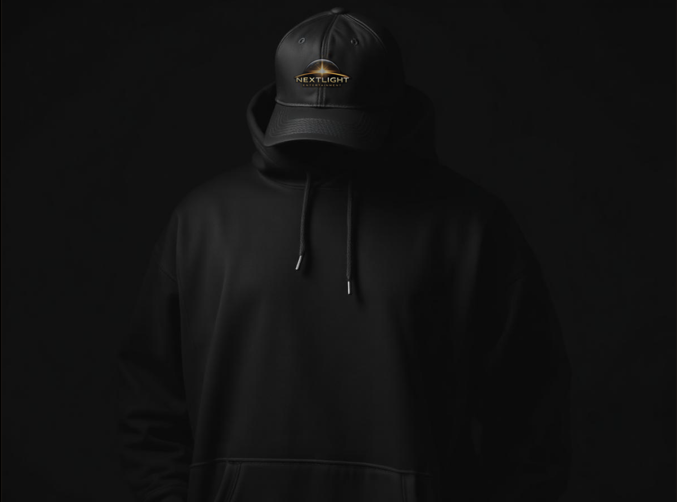 Nextlight branded hoodie and cap